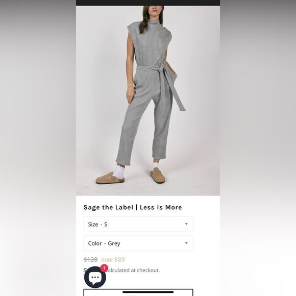 Sage Pants - Sage Ribbed Knit Jumpsuit in Gray